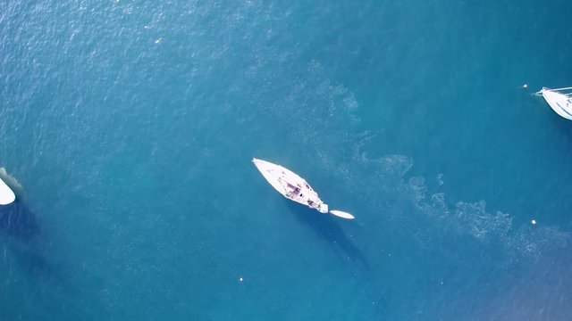Ship zooming out and rotate - by Drone