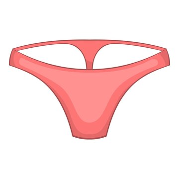 Pink woman panties icon, cartoon style