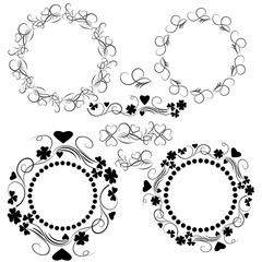 Obraz premium Elements of a pattern arranged in a circle for your creativity at the center