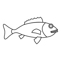 Fish icon, outline style