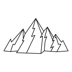 Mountain icon, outline style