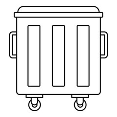 Metal trashcan icon, outline style