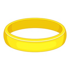 Gold bracelet icon, cartoon style