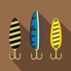 Fishing lure icon, flat style