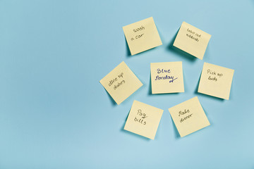 Blue Monday! - The most depression day of the Year. Yellow sticky stickers notes post-it. - 133255219