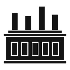 Industrial factory building icon, simple style