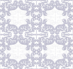 Vector Baroque Vintage floral pattern element background. Luxury Classic Damask ornament. Royal Victorian texture for wallpapers, textile, fabric ornament. Blue serenity color