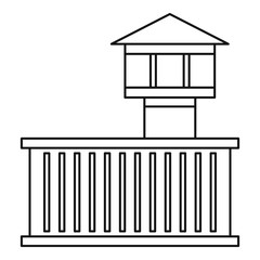 Prison tower icon, outline style