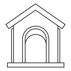 Toy house at playground icon, outline style