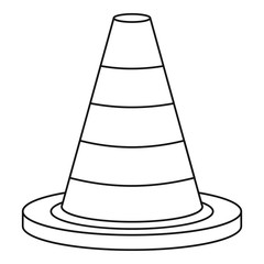 Traffic safety cone icon, outline style