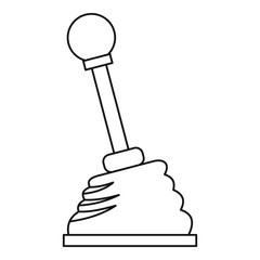 Car gear stick icon, outline style