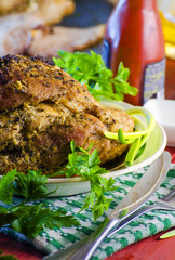 meat baked in the oven