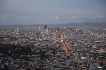 Downtown San Francisco at Twilight from Twin Peaks