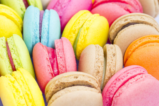 French colorful macarons 