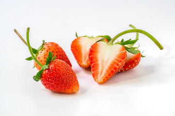 Closeup of fresh Strawberry on white background