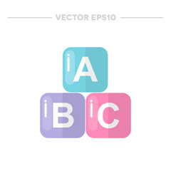 alphabet blocks icon. vector illustration
