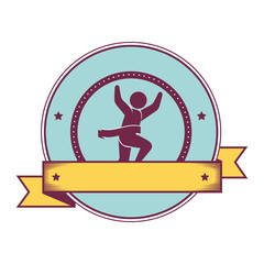 Athletic competitor emblem icon vector illustration design