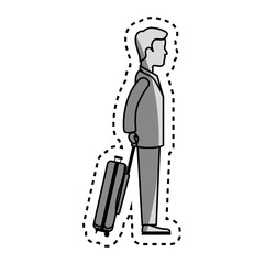 person with travel suitcase vector illustration design