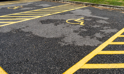 Handicapped sign in car park