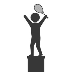 tennis sport player icon vector illustration design