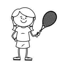 kid tennis sport player icon vector illustration design