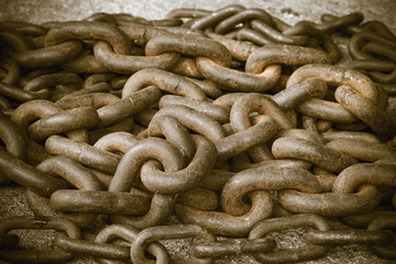 Old rusty chains