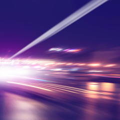 Abstract image of night lights with motion blur.