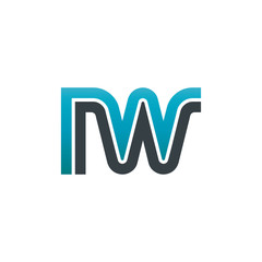 Initial Letter NW RW Linked Design Logo