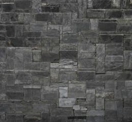 Black bricks stone wall texture backgrounds
