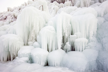 Fototapeta na wymiar Ice waterfall