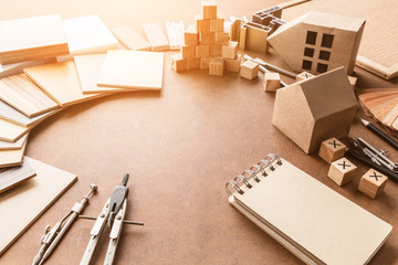 design concept with material sample with stone laminate veneer w