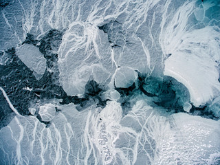 Aerial View of Snow and Ice