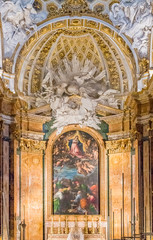 Ornate interior of the Church of San Luigi dei Francesi in Rome