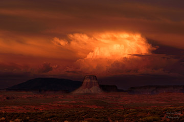 Storm at Sunset over Tower Mesa
