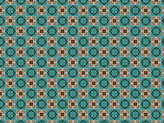 Volumetric pattern on the wall with squares and hearts