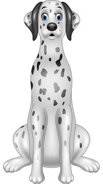 Cartoon dalmatian dog sitting