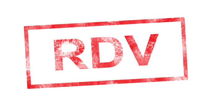 RDV in red rectangular stamp
