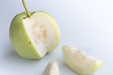 Fresh guava on white background
