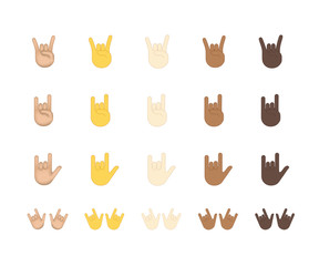 Rock gesture vector emoji