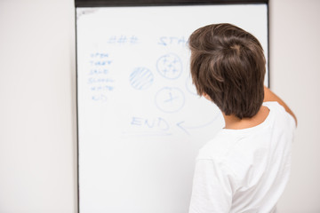 Kid with white board
