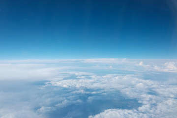 Fototapeta na wymiar Beautiful Clouds, a view from airplane window