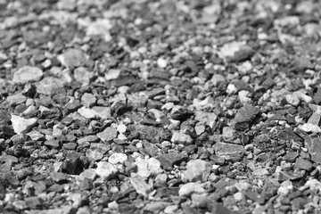 texture of small stones - black and white