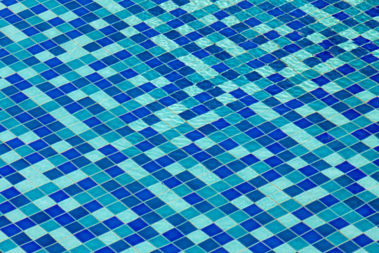 colored tiles in the pool