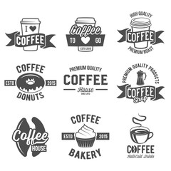 Set of badges and labels elements for coffee