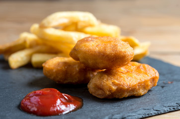 fried Chicken nuggets with sauce