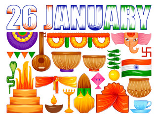 Happy Republic Day of India patriotic background