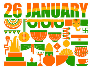 Happy Republic Day of India patriotic background
