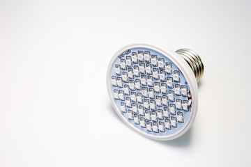 AC LED lamp on white board background.
