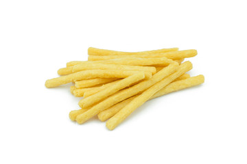 French fries isolated on white background..
