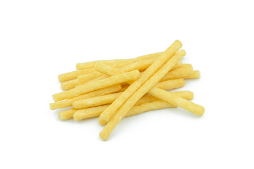 French fries isolated on white background..